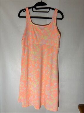 Sleeveless Neon Coral Mix Floral Sundress